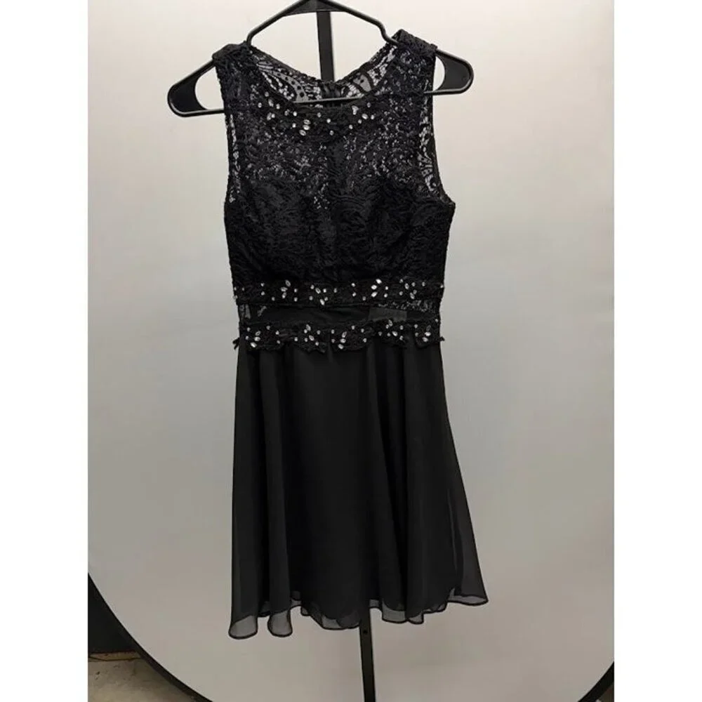Fiesta Fashion | Dresses | Fiesta Fashion Black Rhinestone Lace Sleeveless Party Homecoming Dress